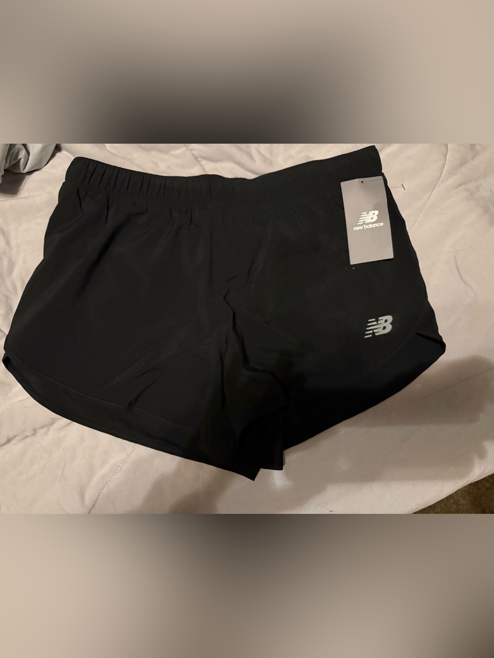 New Balance Black Women's Athletic Shorts with Reflective Logo